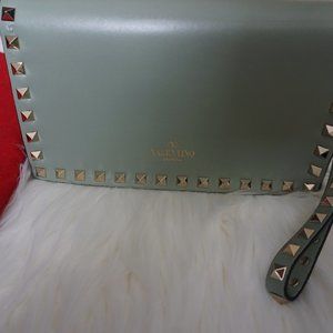 Valentino small "Rockstud" leather flap clutch